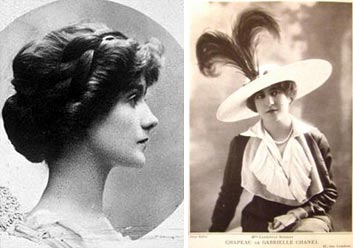 Слева – юная Коко, справа – одна из первых её шляпок